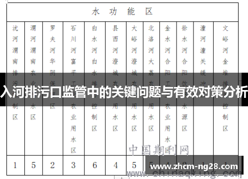 入河排污口监管中的关键问题与有效对策分析