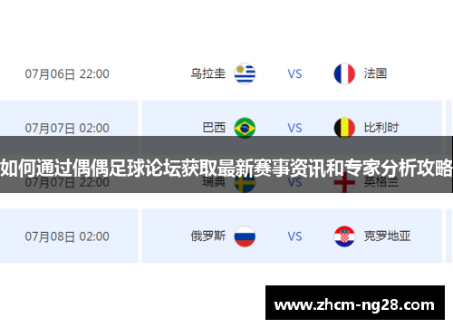 如何通过偶偶足球论坛获取最新赛事资讯和专家分析攻略