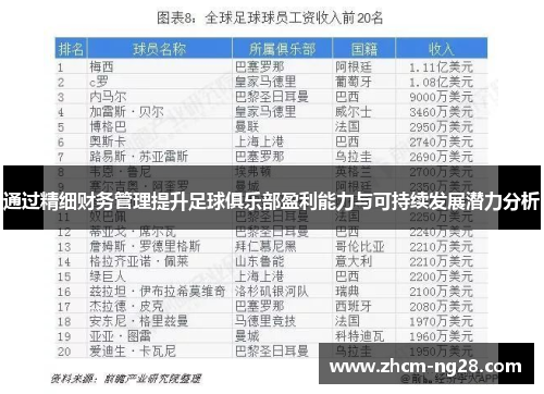 通过精细财务管理提升足球俱乐部盈利能力与可持续发展潜力分析